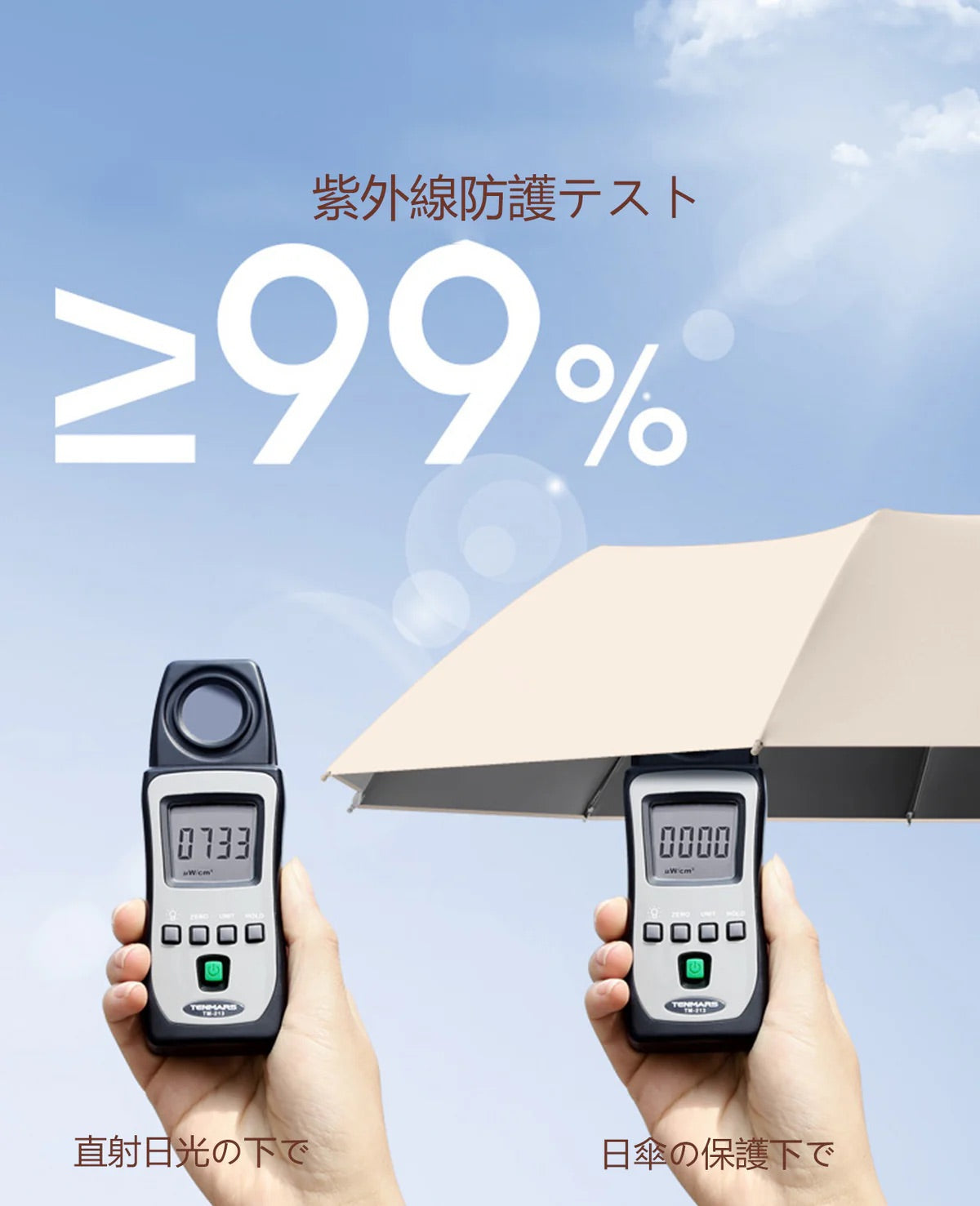 UVカット カジュアル 折りたたみ UPF50+ 自動傘 ループバックル付き、スタイリッシュなデザイン コンパクト 日傘、アウトドア旅行